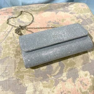 Sparkling silver clutch